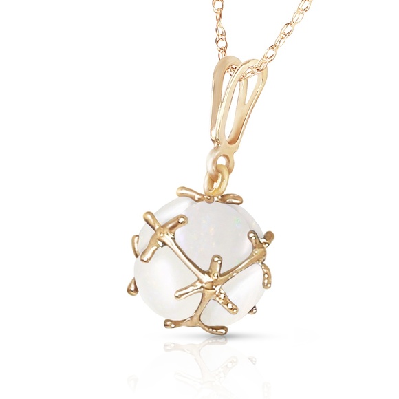 14K. SOLID GOLD NECKLACE WITH NATURAL OPALS